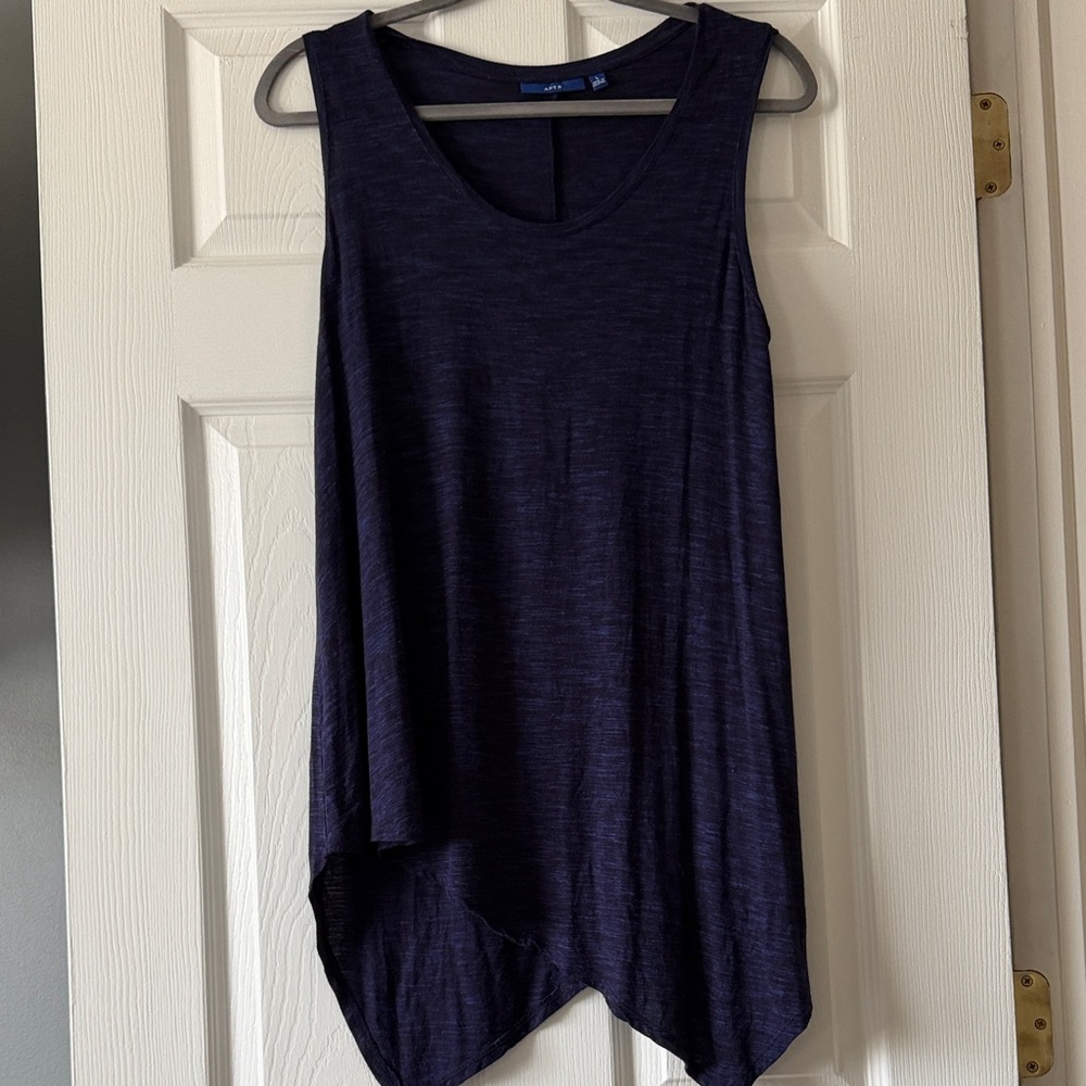 Apt. 9 Navy Asymmetrical Tank Top